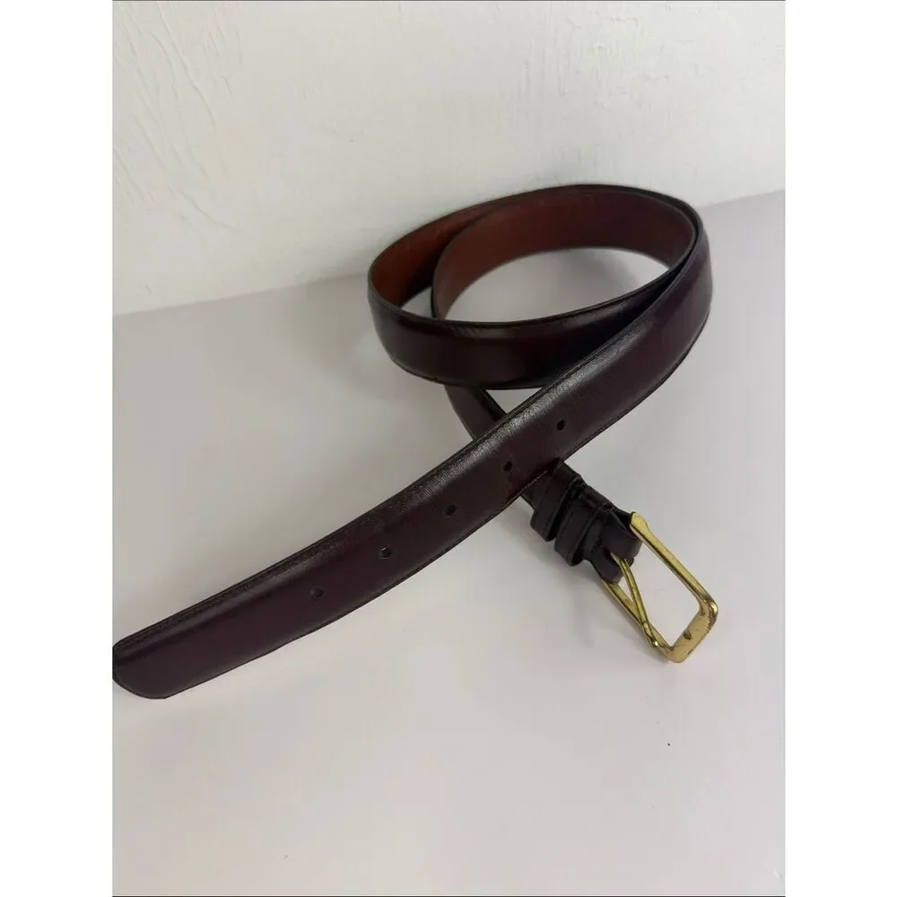 Coach Brown Leather Belt Brass Buckle Classic Size L Costa Rica Made Vintage